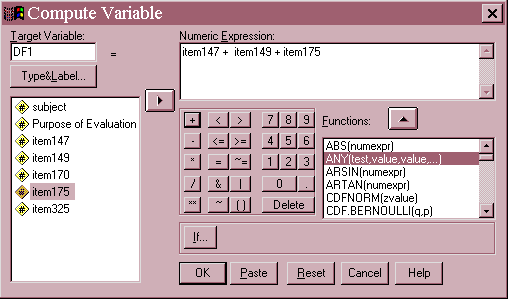  Computing a new variable in SPSS corresponding to the first discriminant function.