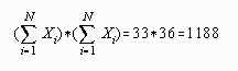 Sum of X times Sum of Y
