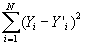 The sum of squared deviation of the observed and predicted Y values.